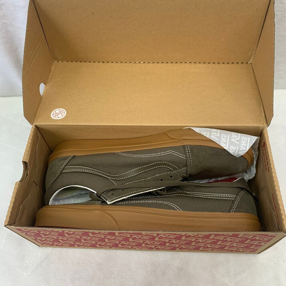 NWT Vans Mens Sz 12 Old Skool Canteen Gum Green Tan Shoes Sneakers Lace Up - Picture 2 of 9
